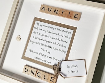 Auntie And Uncle Gift Framed Personalised Gift Handmade - Etsy