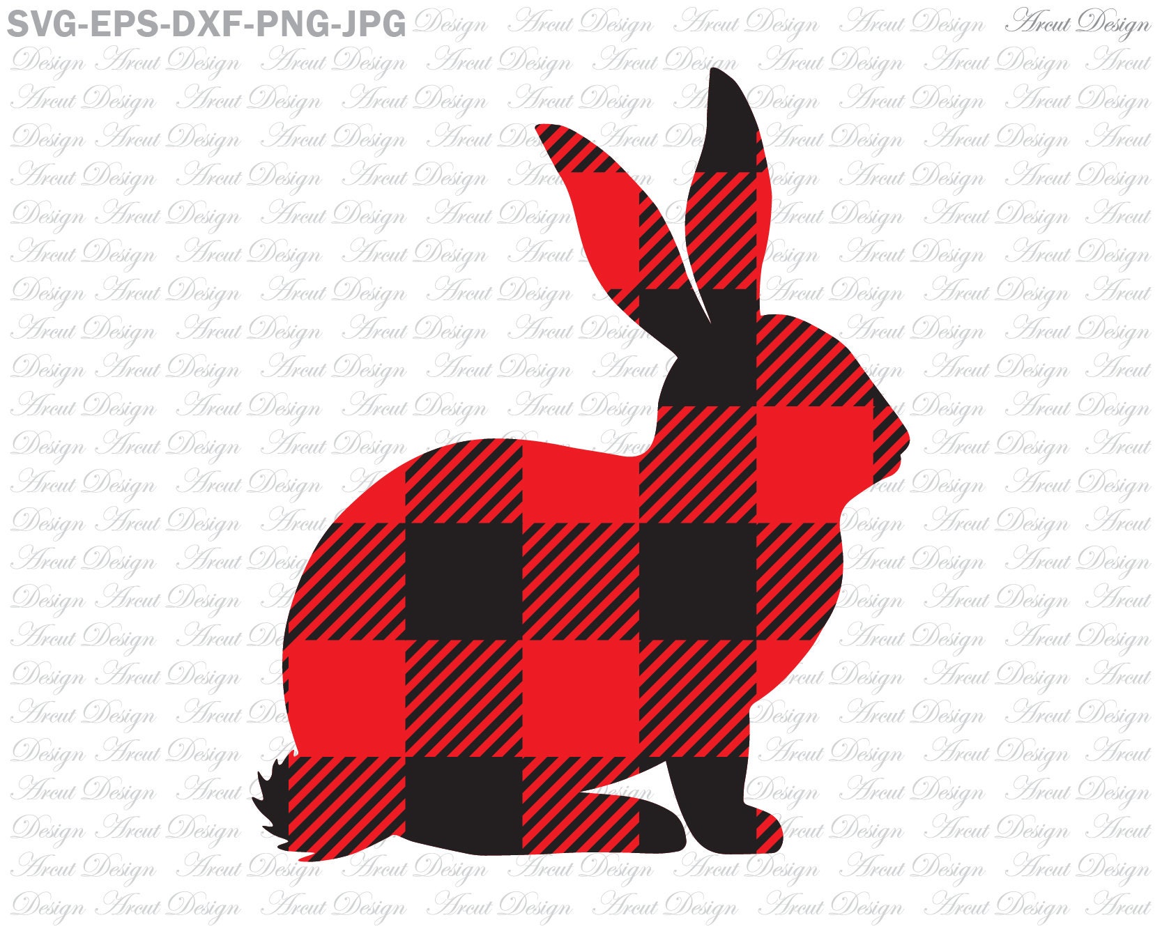 Easter Bunny Rabbit Profile Plaid svg Easter Bunnies | Etsy