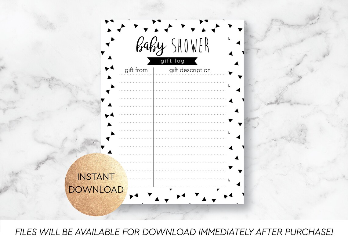 Printable Baby Shower Gifts Log for Gender Neutral Baby | Etsy