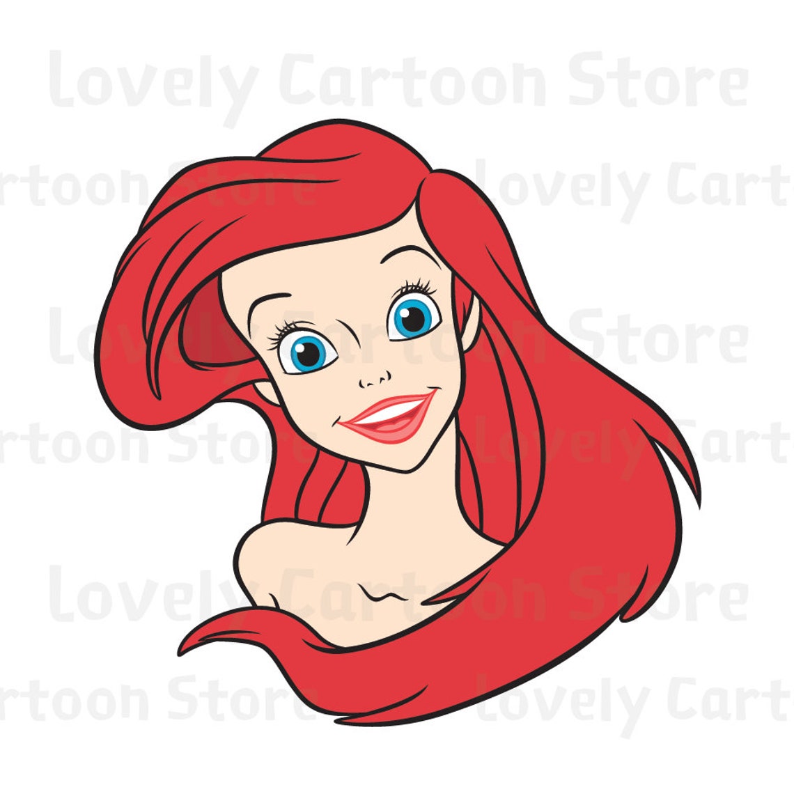 Little Mermaid Ariel Svg Eps Dxf and Png formats 6 | Etsy