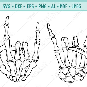 Skeleton Hand Svg Rock Hand Svg Skeleton Svg Rock on Hand - Etsy