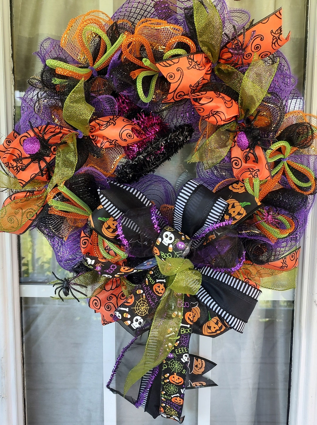 Halloween Wreath for Front Door Spooky Wreath Cute Halloween - Etsy