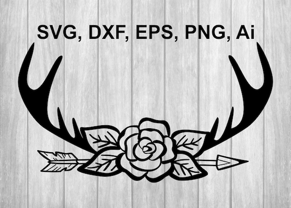 Download Deer Antlers SVG Floral Deer Antlers SVG Deer Antlers | Etsy