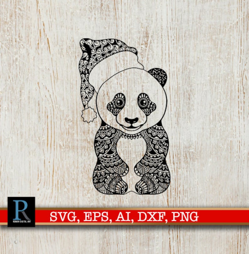 Download Mandala Christmas Baby Panda SVG SVG Cut File | Etsy