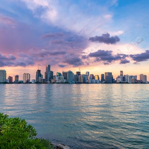 Fine Art Photo Print Miami Skyline Sunset Picture Choose Standard Print ...