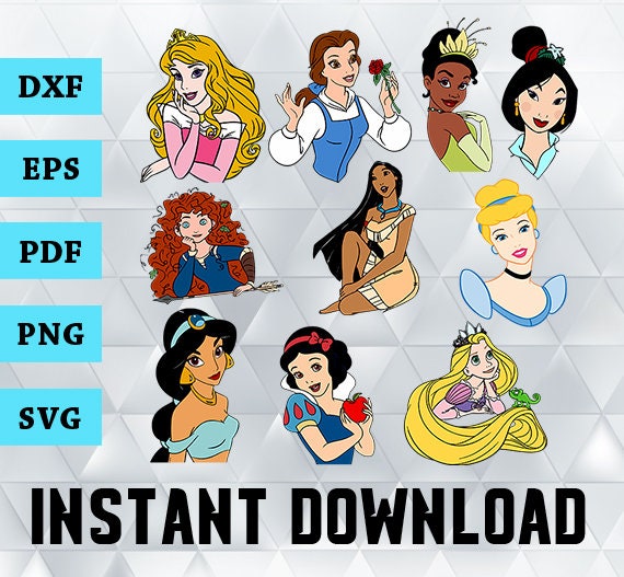 Disney Princess Svg Disney Svg Princess Svg Files Disney | Etsy