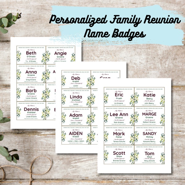 Personalized Reunion Name Tags - Etsy