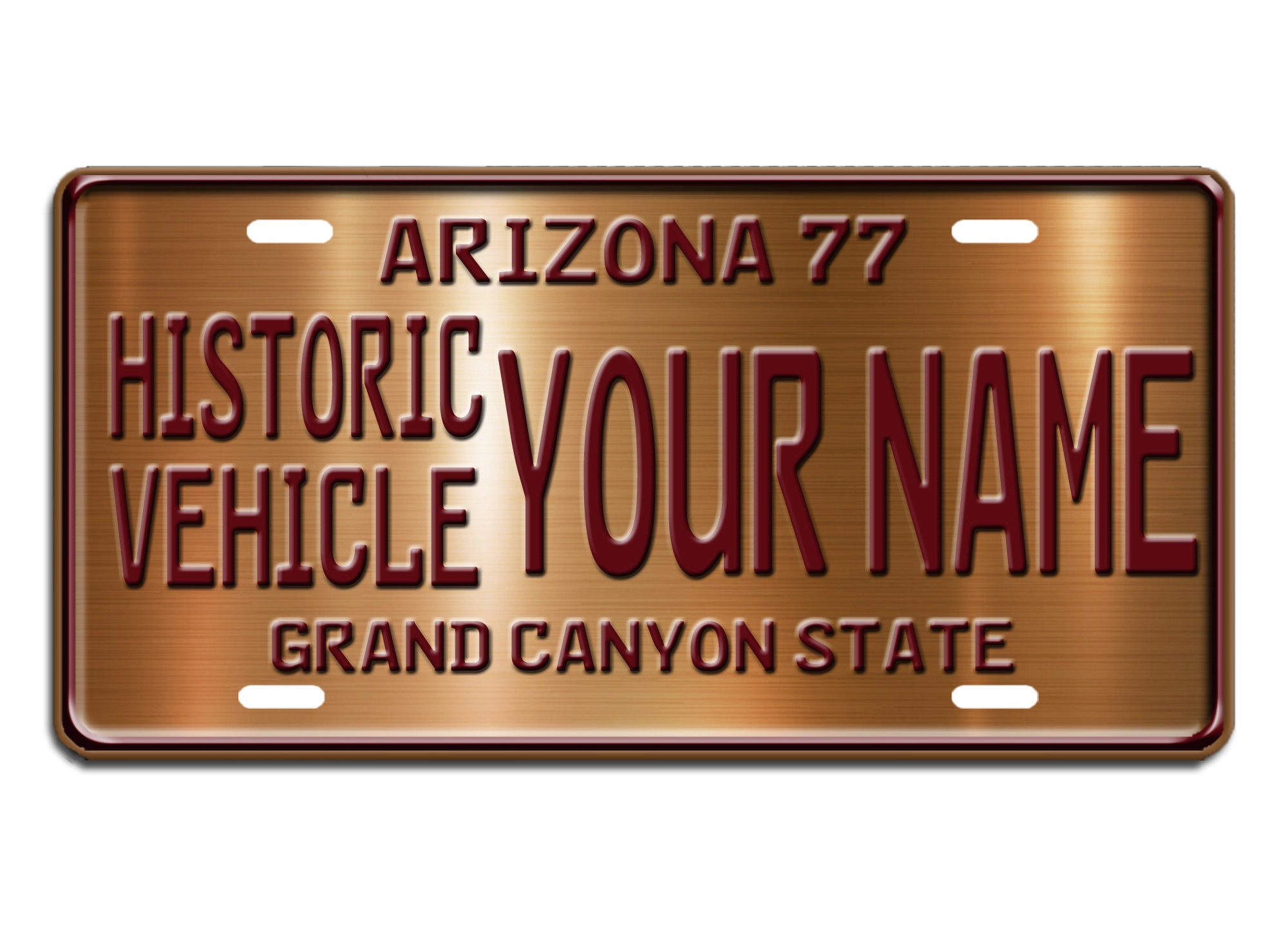 Historic Vehicle Copper Arizona Personalized License Plate ANY Etsy