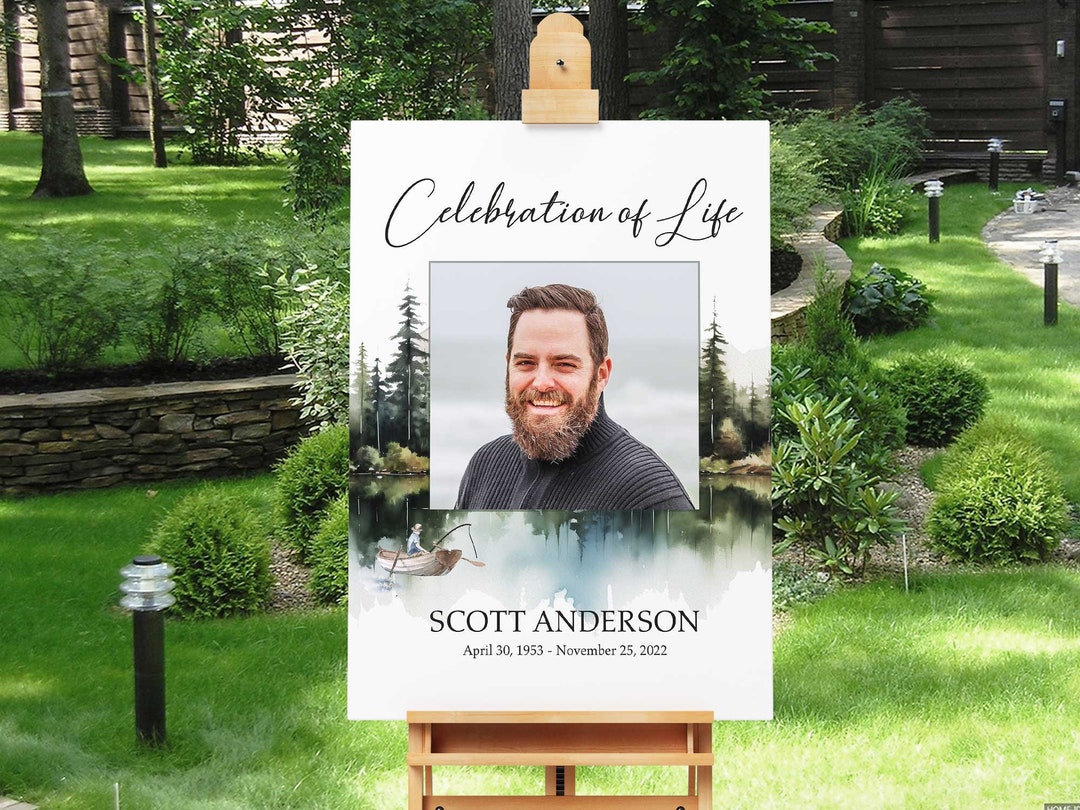 Welcome Sign Celebration of Life Funeral Sign Poster Fisherman Memorial ...