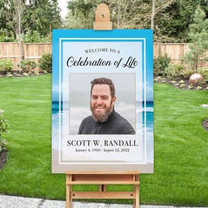 Funeral Welcome Sign Beach Theme Celebration of Life Funeral - Etsy