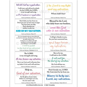 10 God is My Salvation Printable Scripture Cards C1 INSTANT DOWNLOAD ...