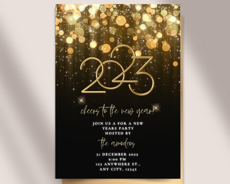 New Years Eve Party Invitation Template EDITABLE 2023 New - Etsy