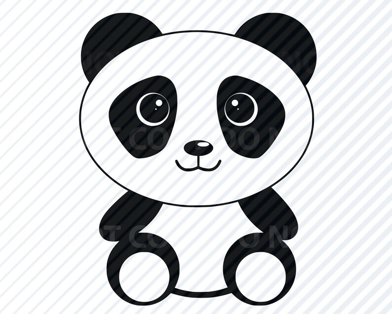 Download Baby Panda 2 SVG Files Vector Images Clipart Panda Bear | Etsy