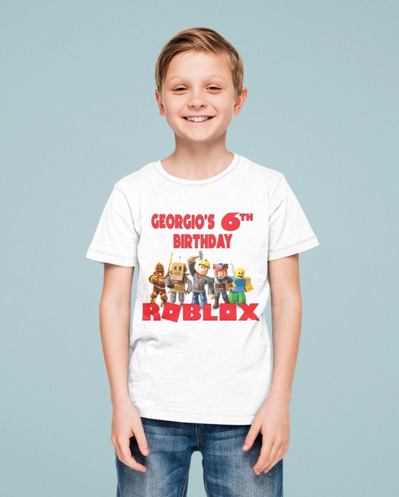 Roblox T-shirt Roblox Birthday Party Tee Roblox Custom