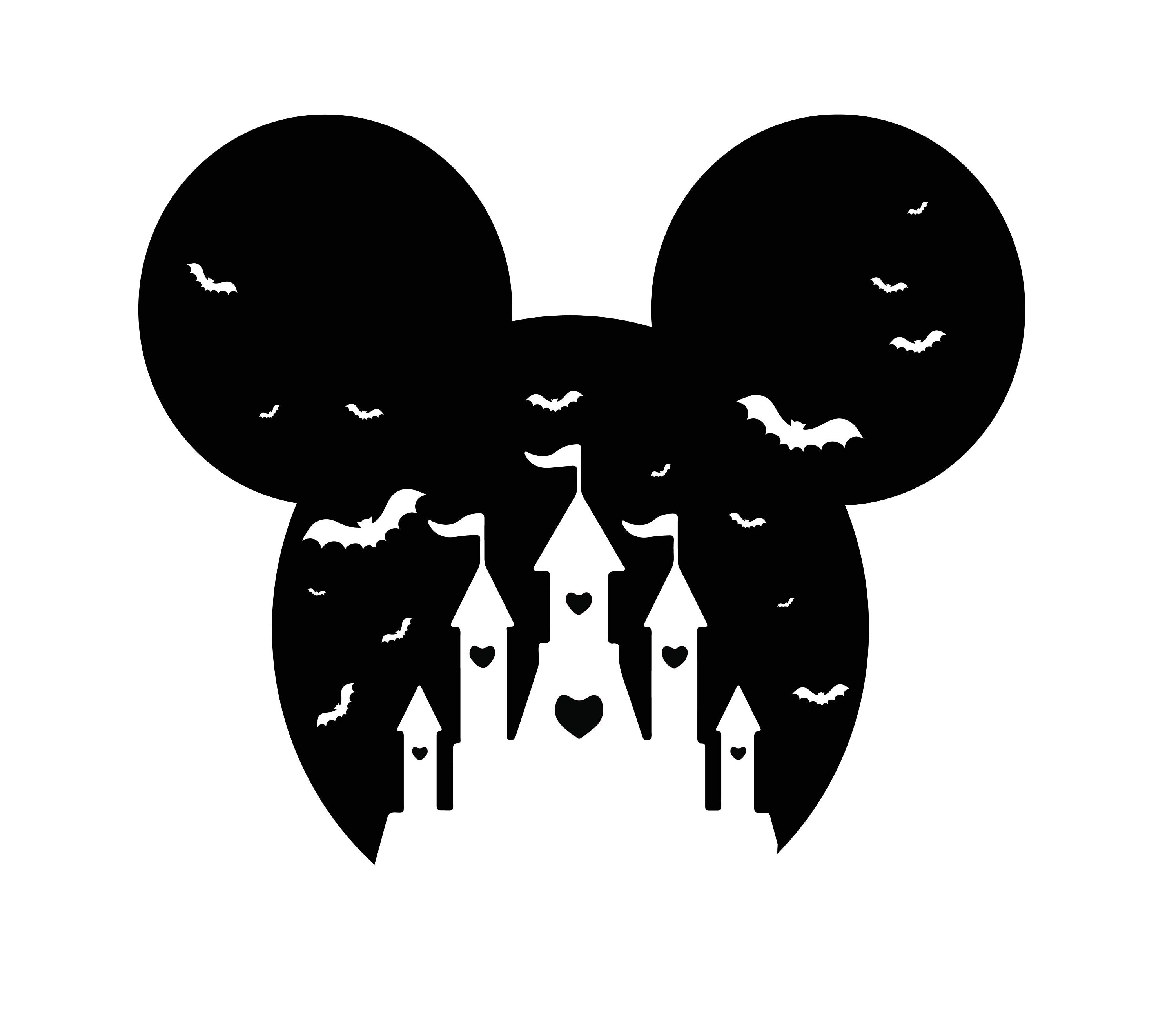 Mickey Silhouette Disney Castle SVG