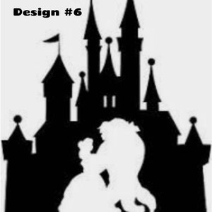 Disney Silhouette Pillar Candles Princess Beauty and the Beast snow ...