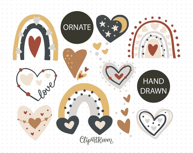 Download Boho Rainbow svg Heart svg files for cricut Valentines svg ...