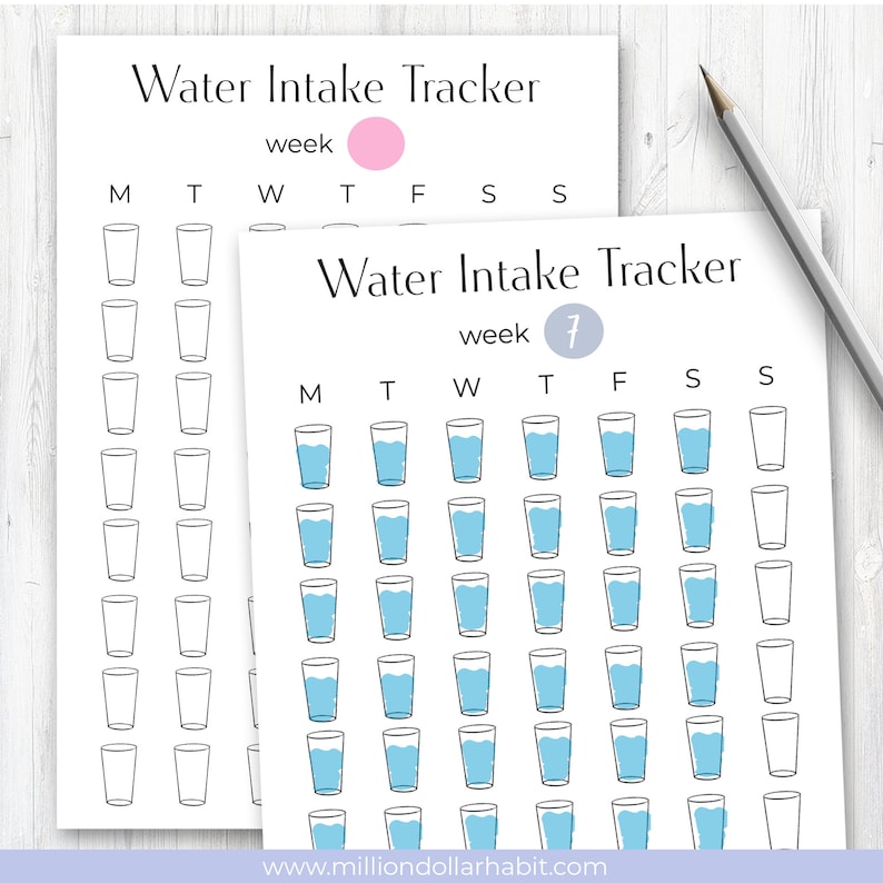 Water Tracker Printable Water Intake Template Water Tracker | Etsy