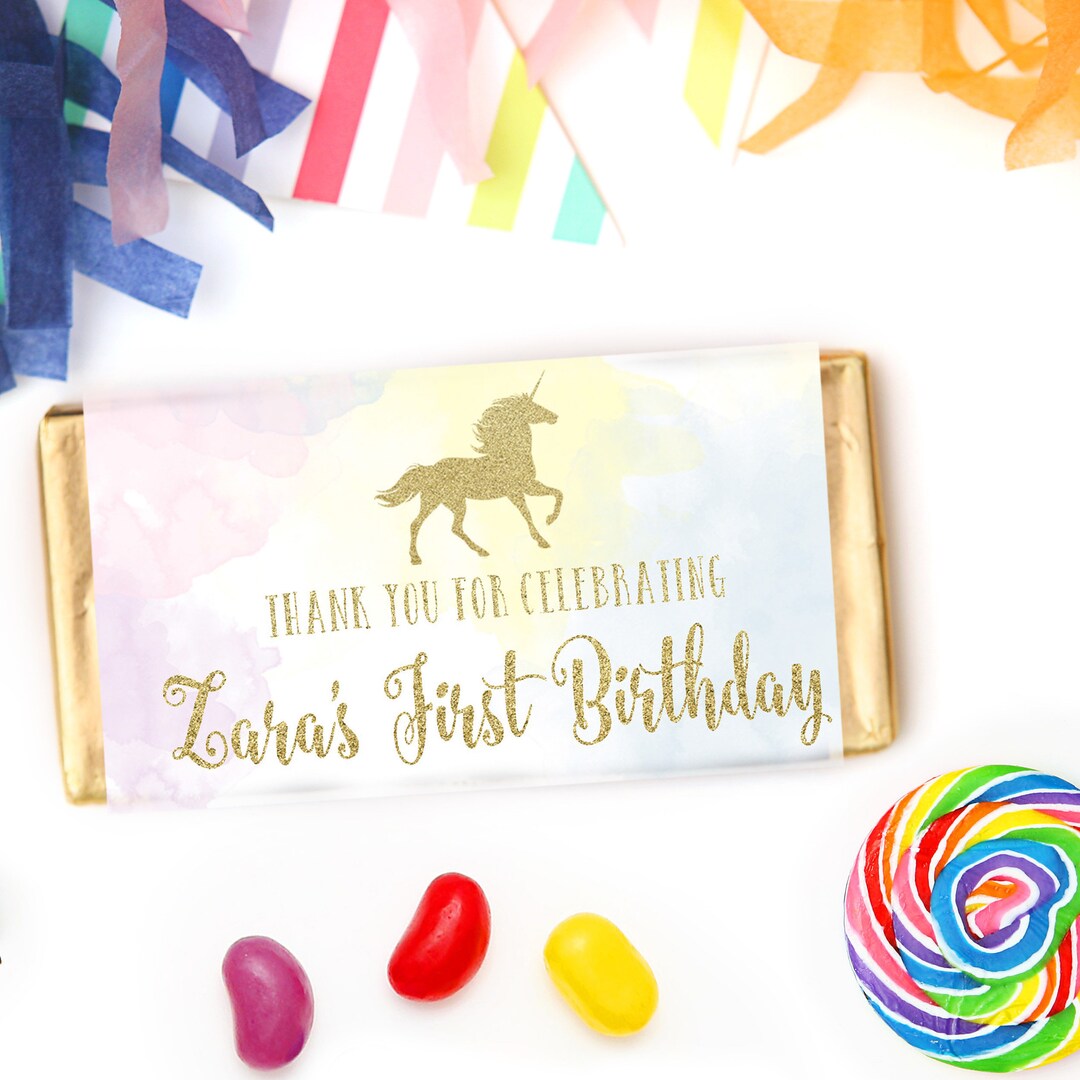 Whimsical Unicorn Chocolate Bar Candy Wrapper DIY Party - Etsy