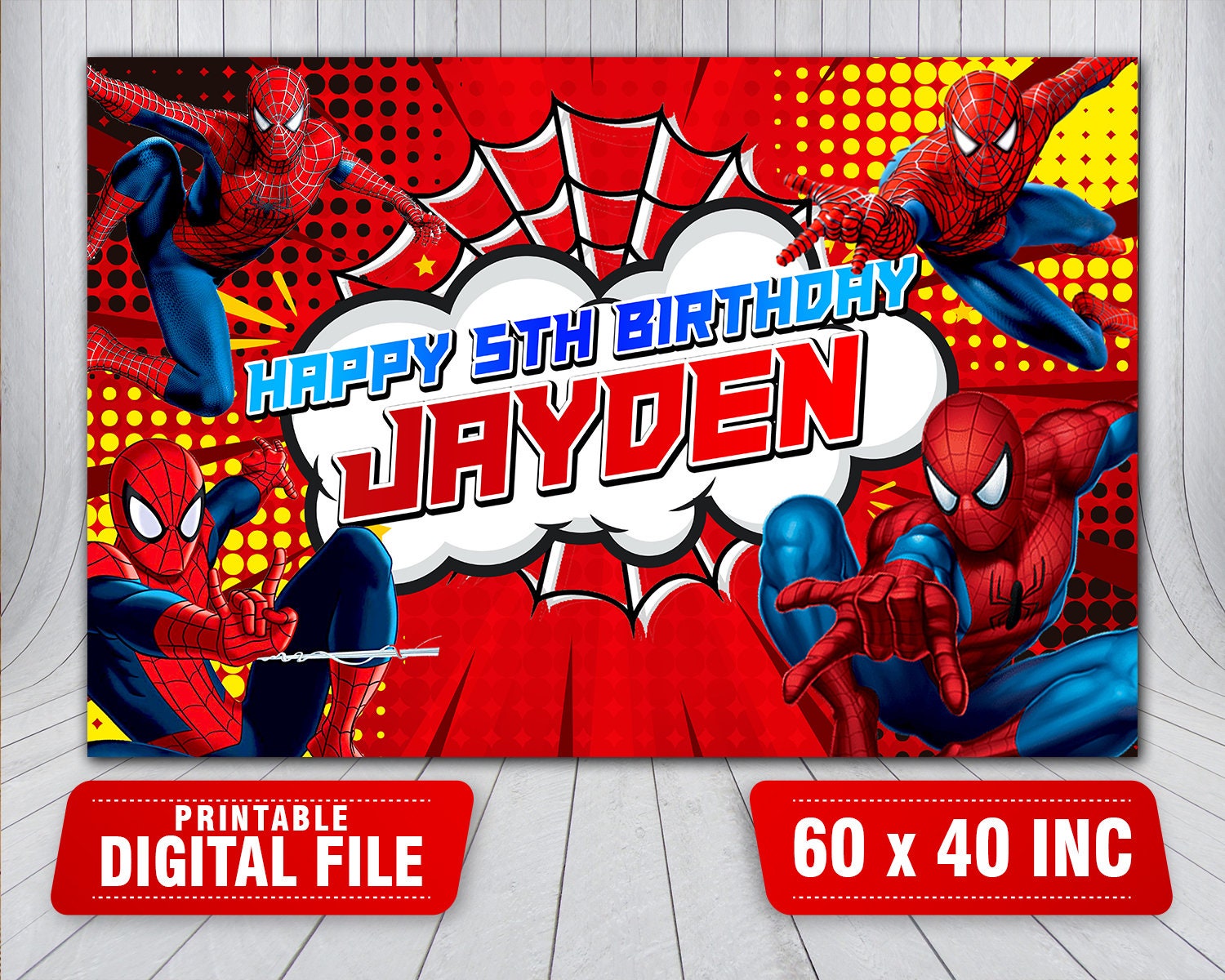 Spiderman Happy Birthday Banner