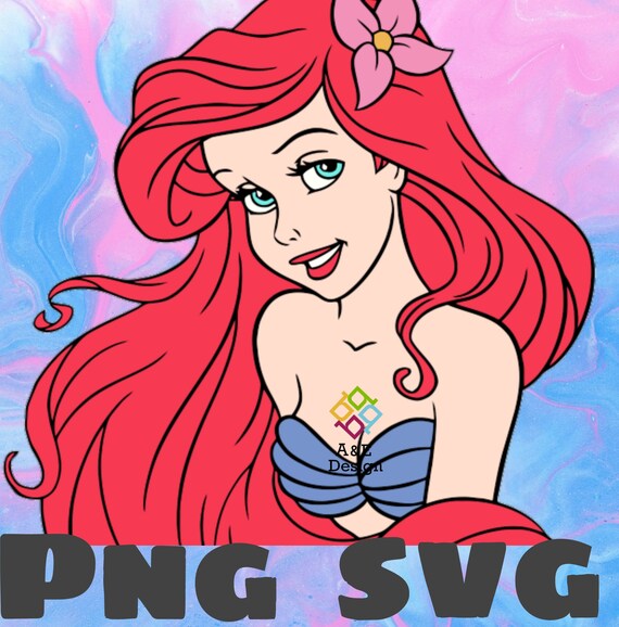 Ariel the Little Mermaid PNG SVG Cricut Layered Image | Etsy