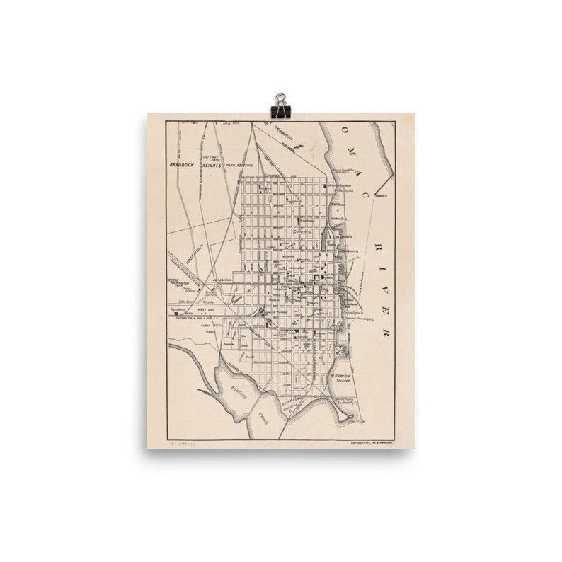 Old Town Alexandria Virginia Map 1911 Vintage City & Street - Etsy