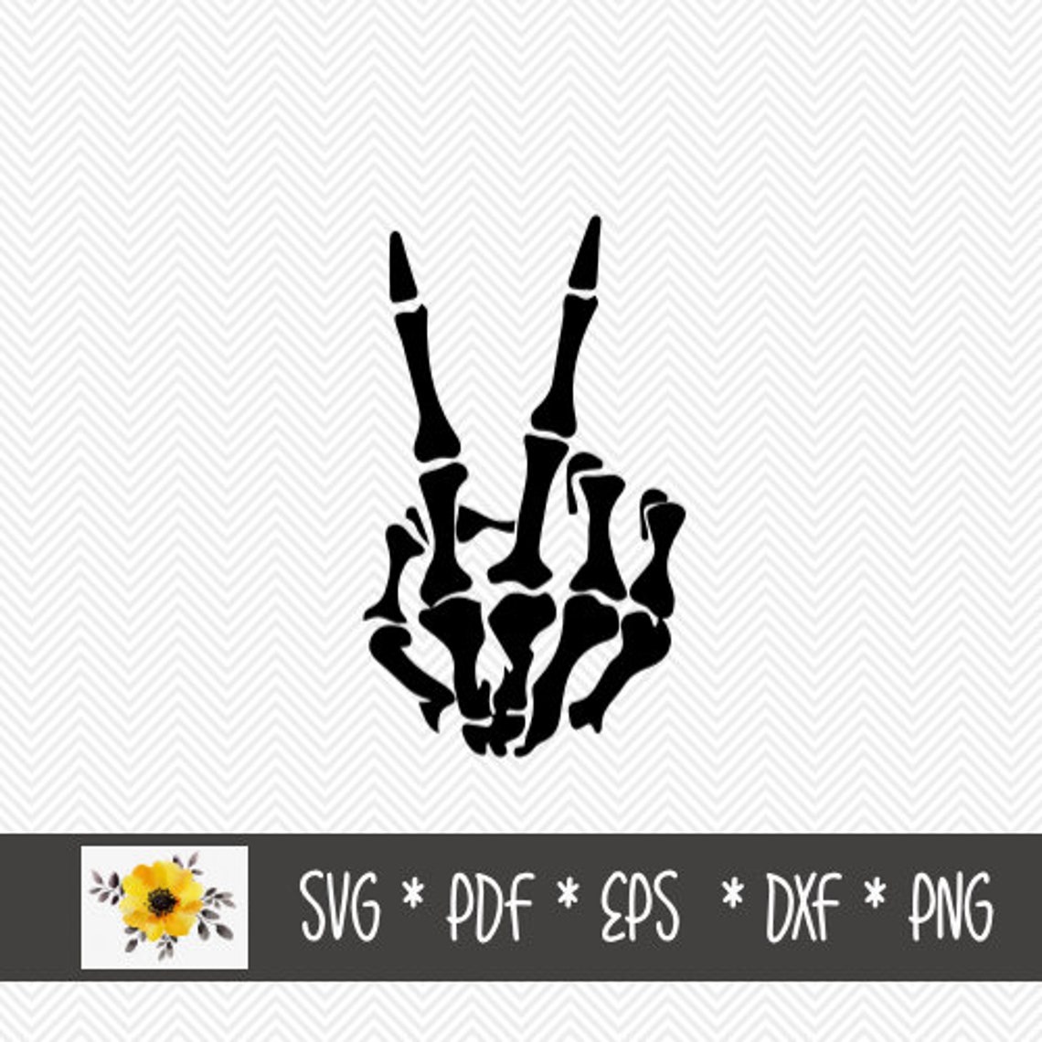 Peace Skeleton Fingers SVG Halloween SVG Silhouette Cut - Etsy