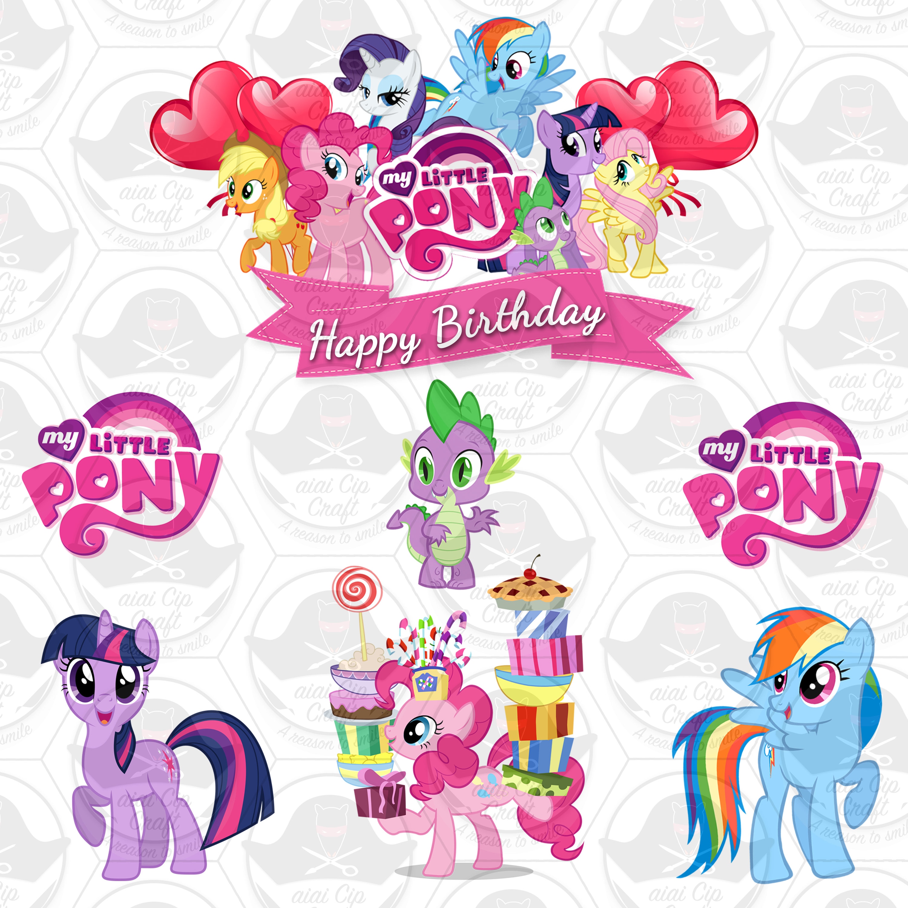 My Little Pony Cake Topper PNG Printable Cut File Vectorency ...