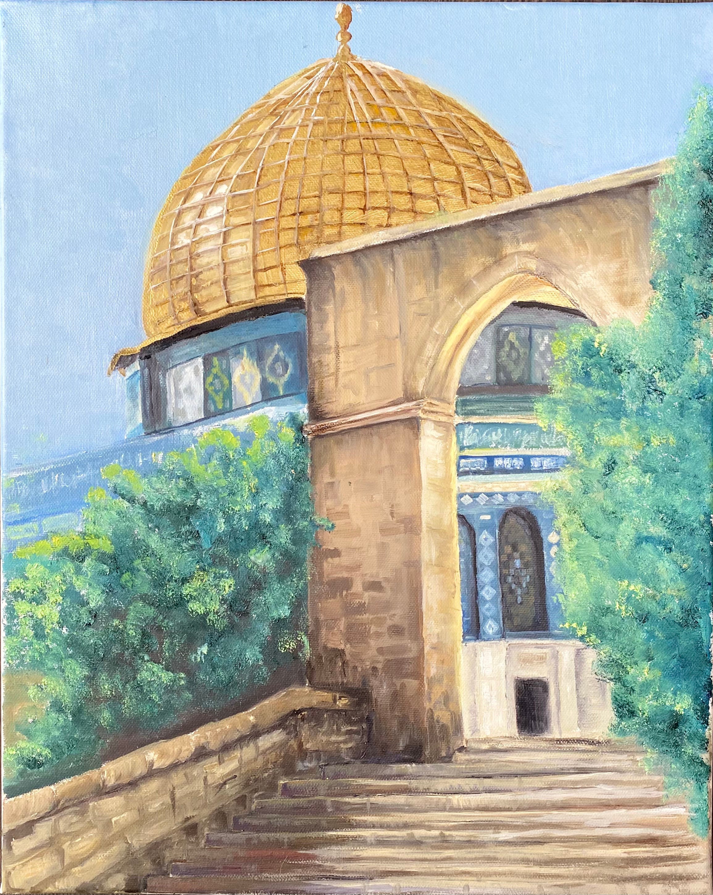 Oil painting Palestine Aqsa Art Dome of the Rock Palestine | Etsy