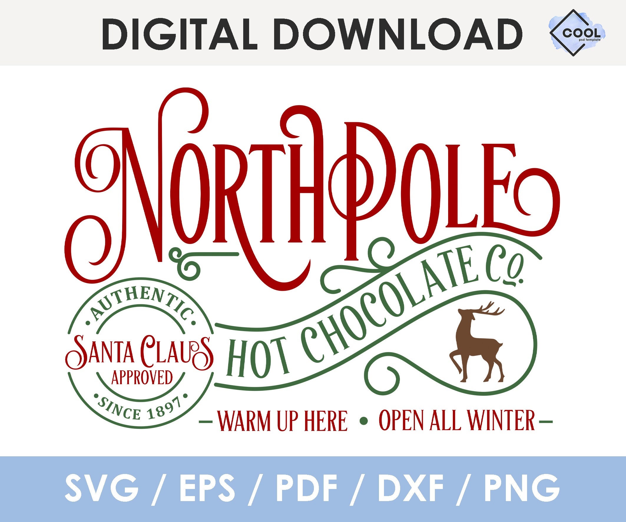 North Pole Hot Chocolate Svg Christmas Svg North Pole Svg - Etsy