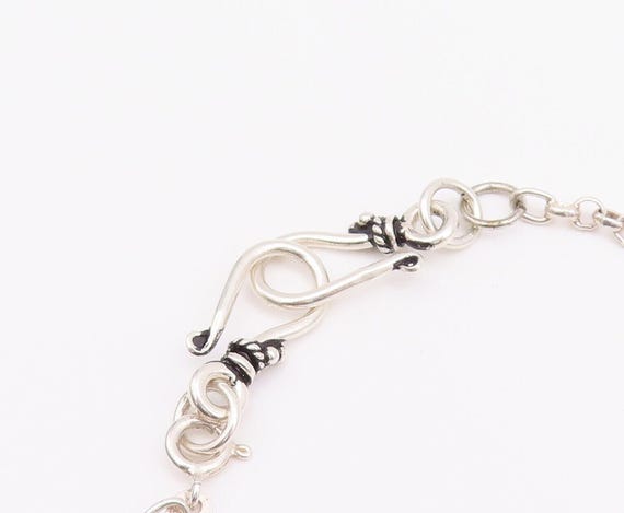 925 Sterling Silver Vintage Necklace Dangling Sol… - image 5