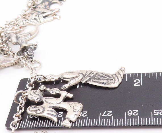 925 Sterling Silver Vintage Necklace Dangling Sol… - image 10