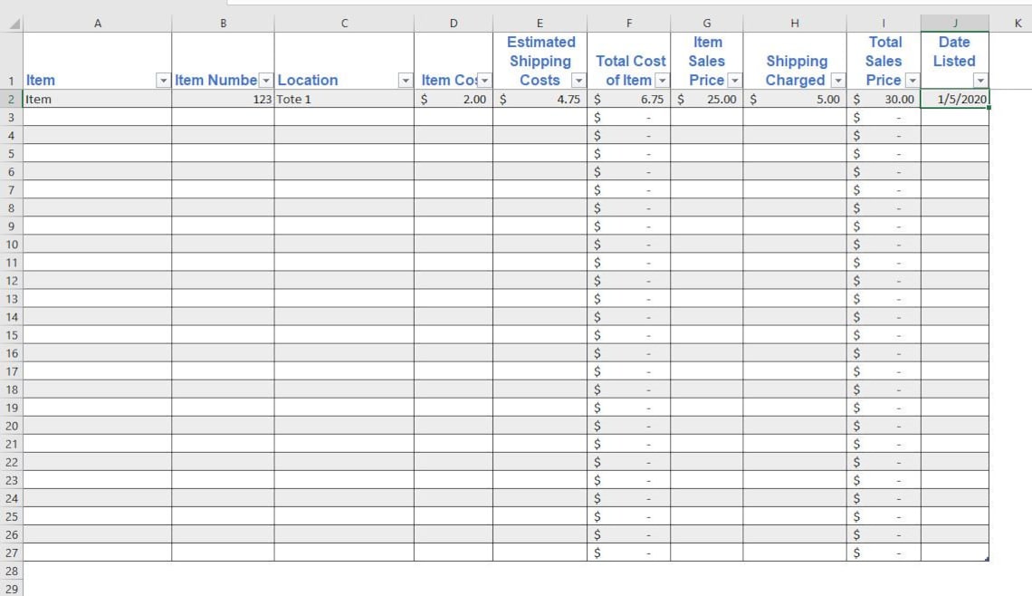 Poshmark Sales Spreadsheet Inventory Google Sheets Excel | Etsy