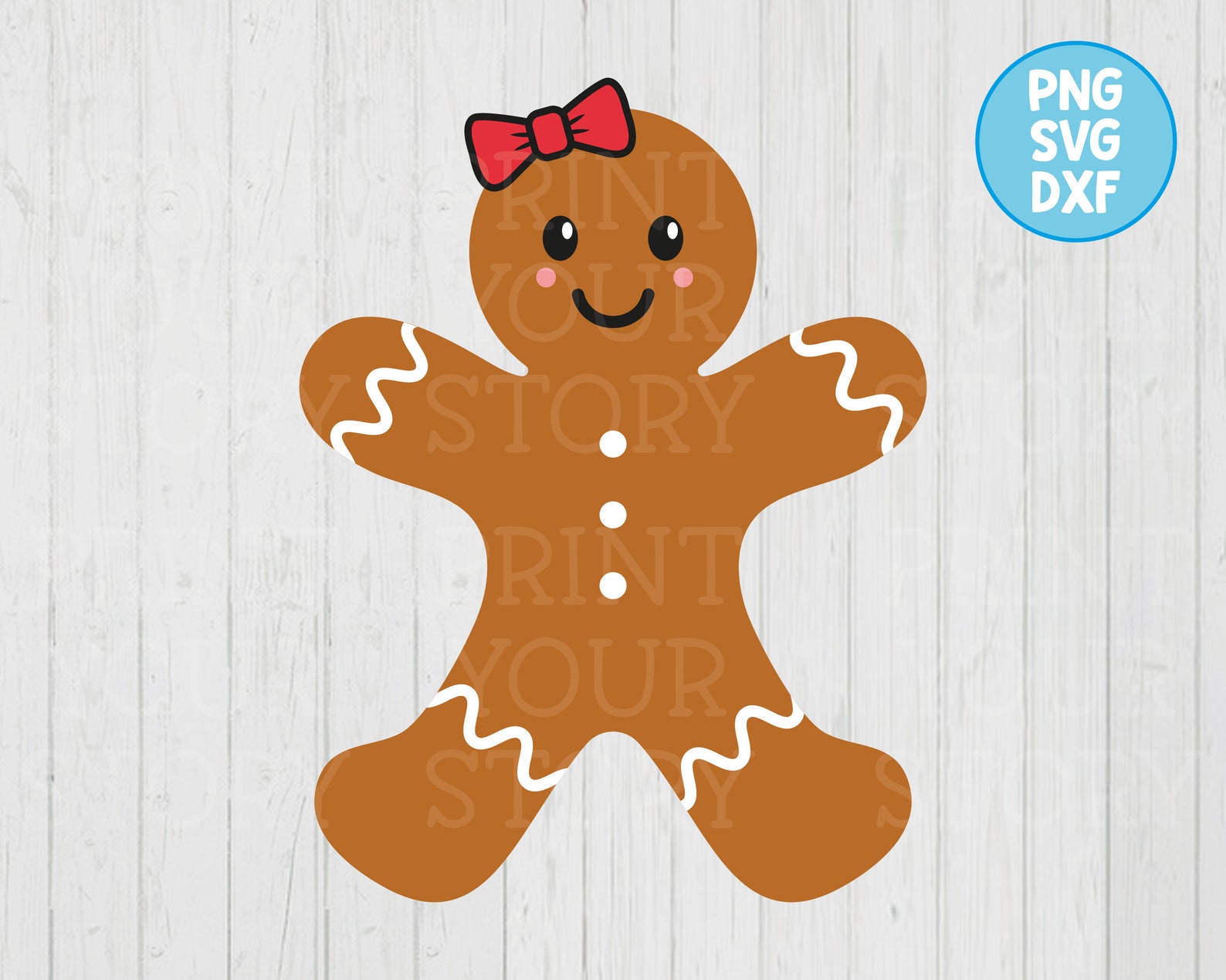 Gingerbread Christmas SVG DXF PNG Clipart Set Instant - Etsy