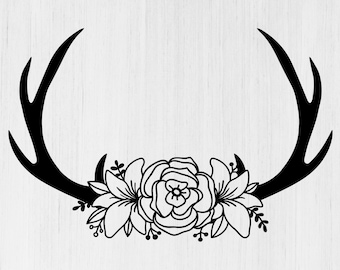 Download Floral antler svg | Etsy