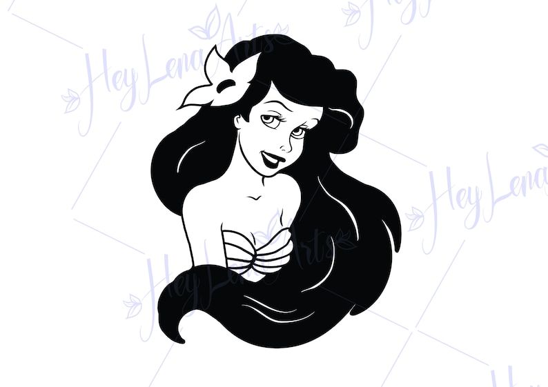 Ariel Little Mermaid Silhouette Svg Free