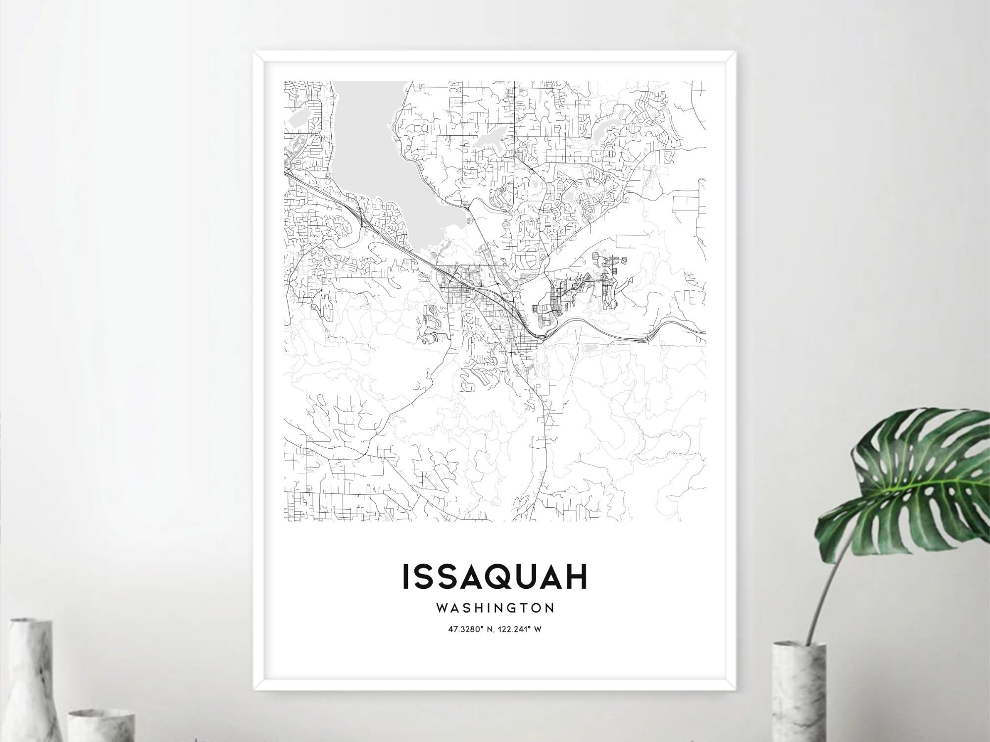 Issaquah Map Print Issaquah Map Poster Wall Art Wa City Map - Etsy