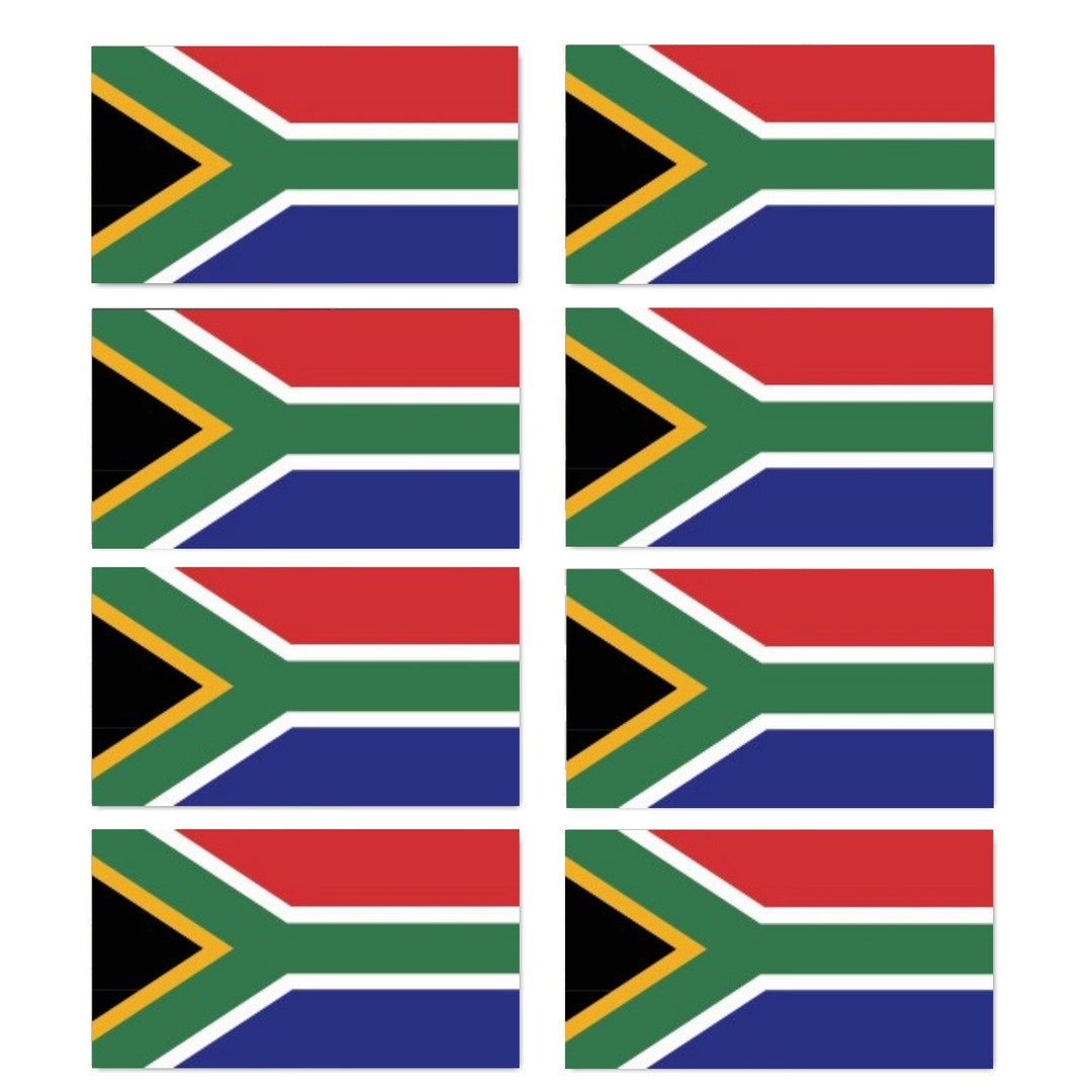 FLAG29D 8 X Glossy Vinyl Stickers South Africa Small Flag Bike Helmet ...