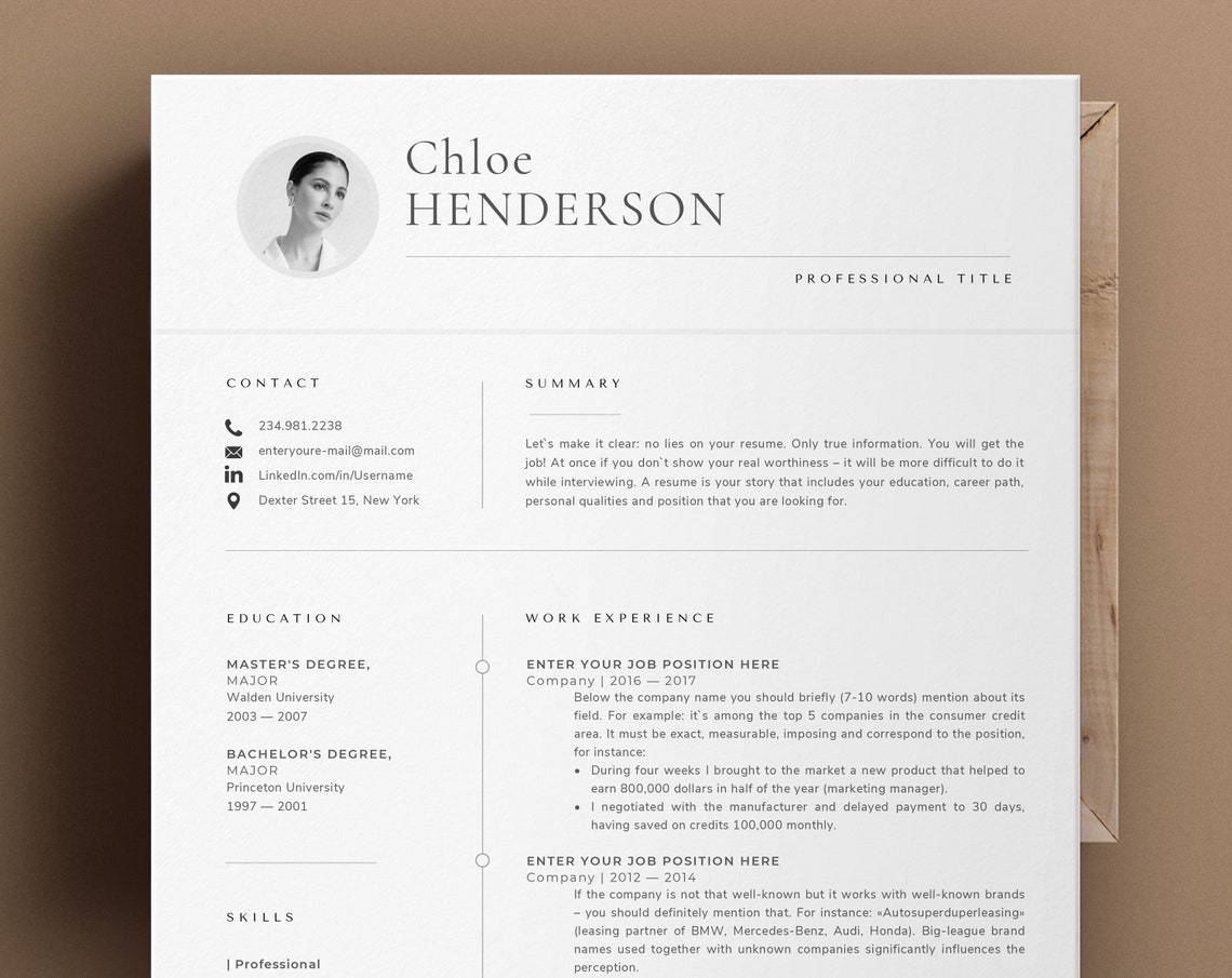 Professional Resume Best Fonts for Resume 2023 Cv Template - Etsy