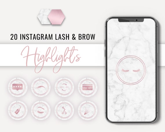 Instagram Story Highlights Icon Set of 20 Pink Marble | Etsy