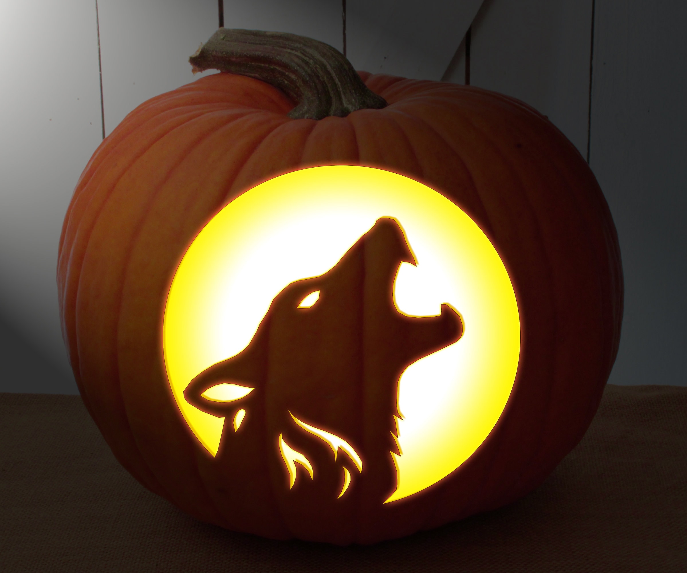 Wolf Pumpkin Carving Template