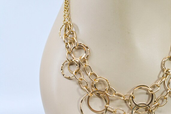 Gold tone womens fashion necklace - image 4