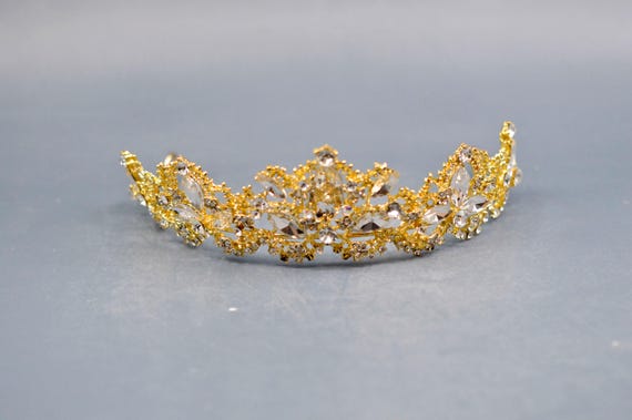 Gold tone with crystals, women's crown - image 1