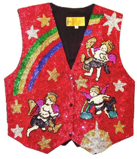 Sequin Vest ANGEL RED