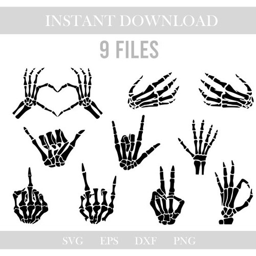 Middle Finger Skeleton SVG - Etsy