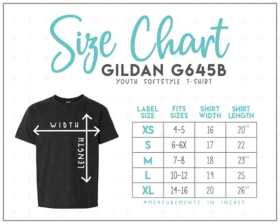 Gildan 5000b Size Chart