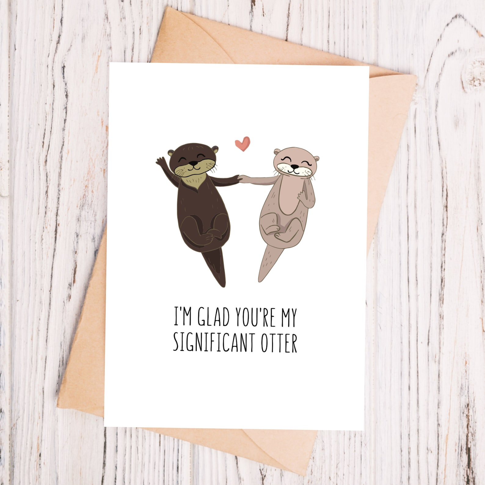 I'm Glad You're My Significant Otter Card Cute Love | Etsy