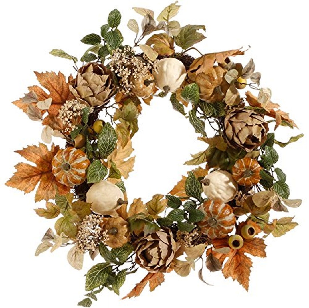 Pumpkin Fall Wreath 24 Fall Wreath Thanksgiving - Etsy