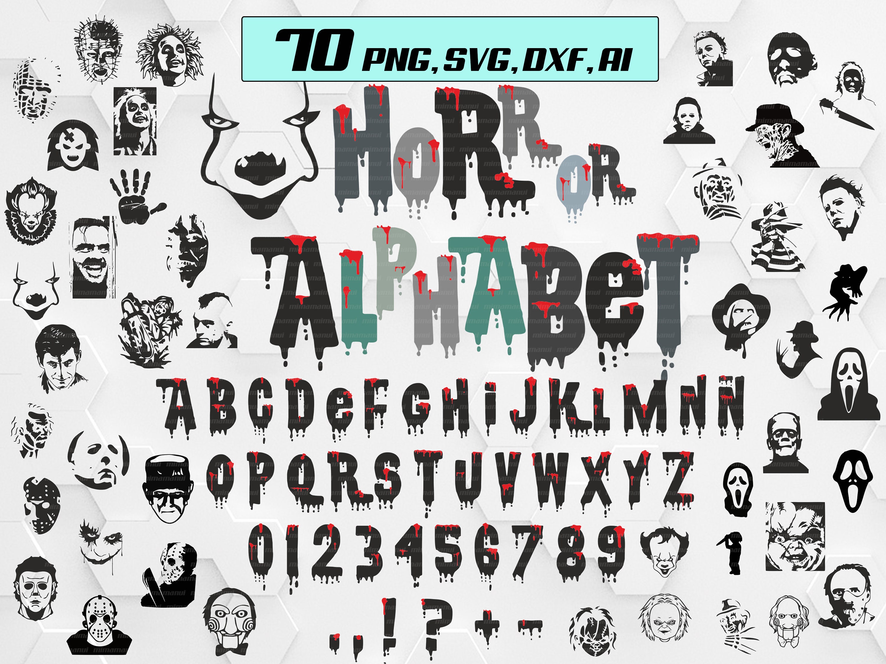 Dripping Alphabet Svg Scary Alphabet Svg Horror Svg Horror Alphabet Svg ...