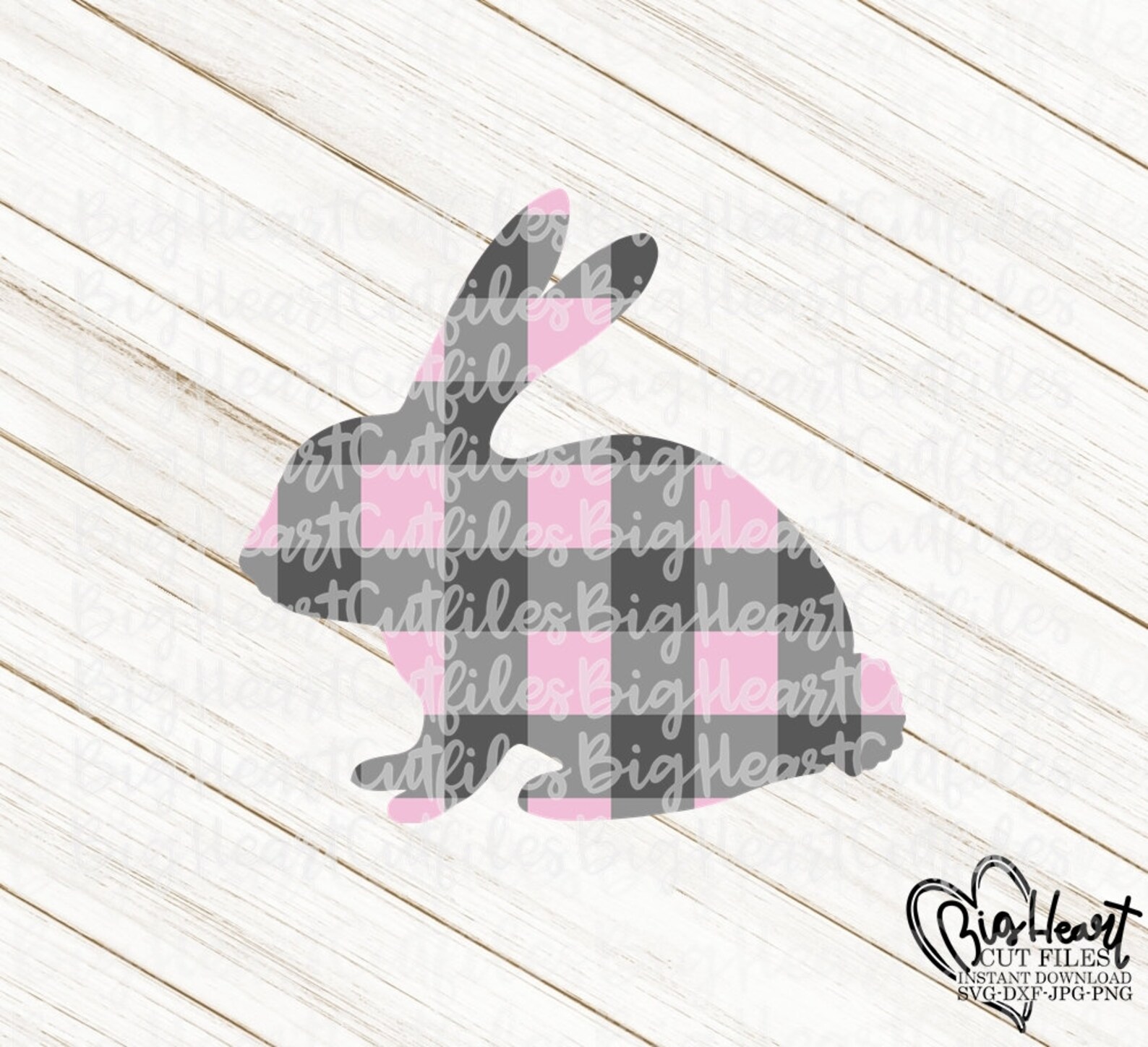 Plaid Easter Bunny Svg Png Jpg Dxf Easter Svg Buffalo - Etsy